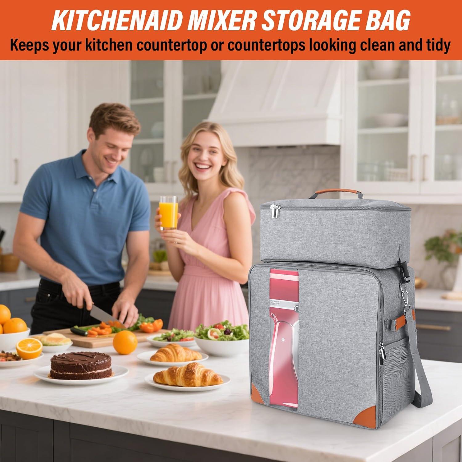 Cubierta para Batidora de Pie KitchenAid 4.5-5 Cuartos Gris