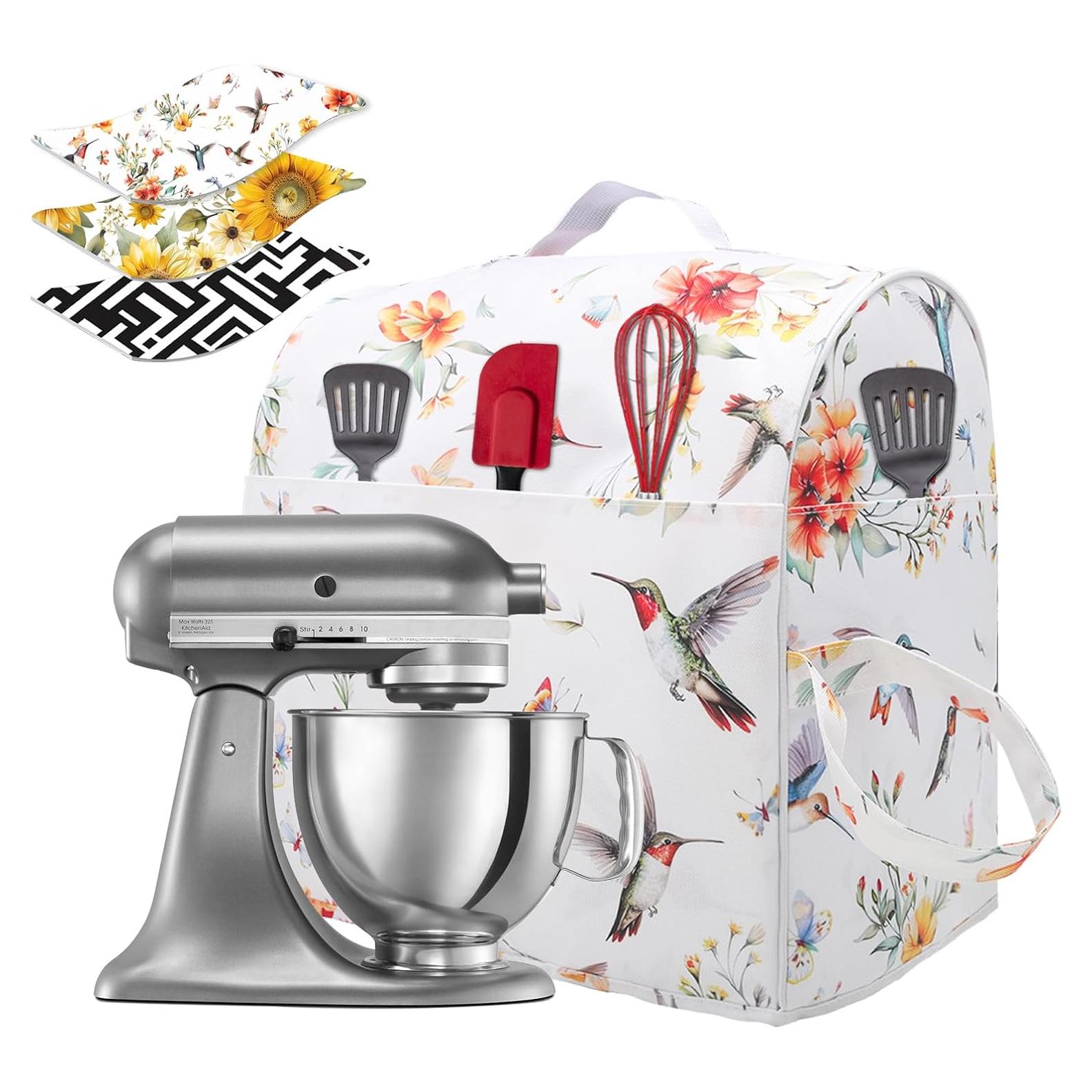 Cubierta de Polvo Kitchen Aid 4.5-5 Qt con Bolsillos Colibrí