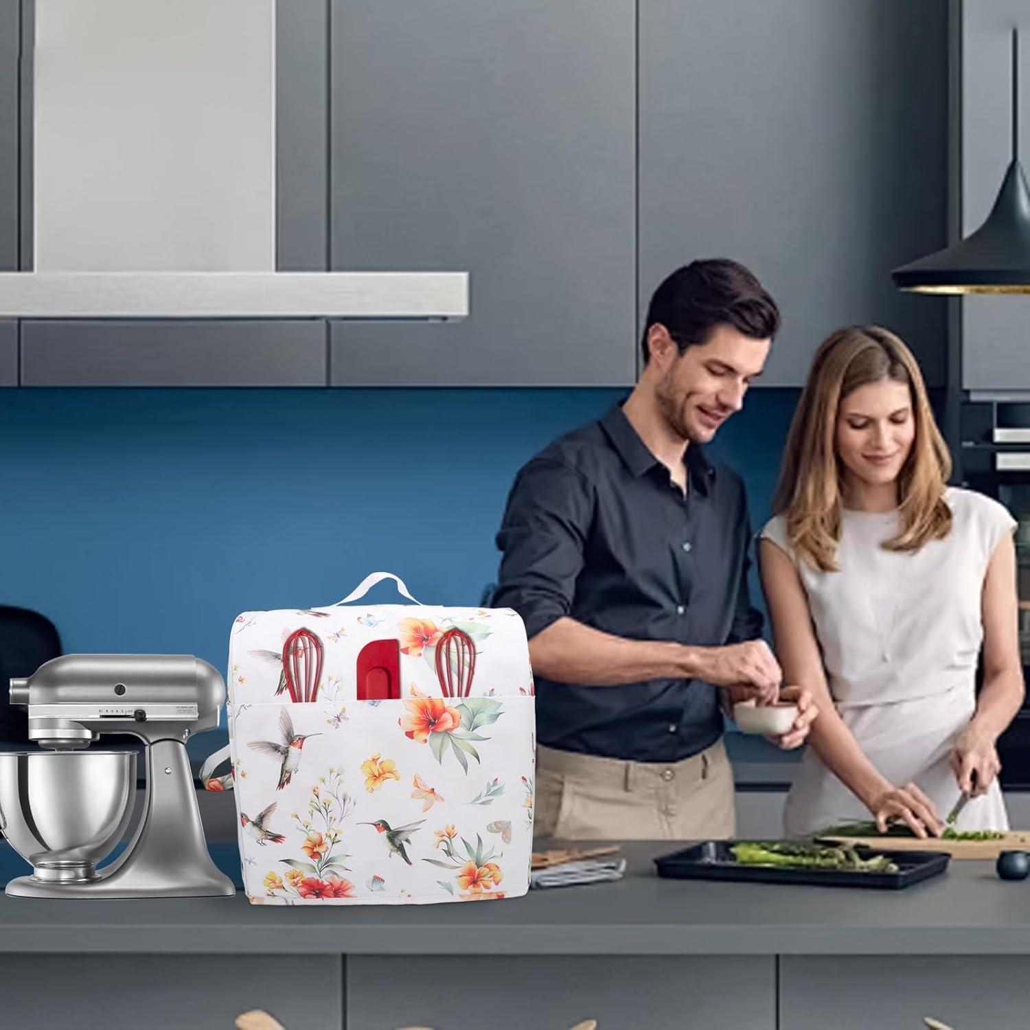 Cubierta de Polvo Kitchen Aid 4.5-5 Qt con Bolsillos Colibrí