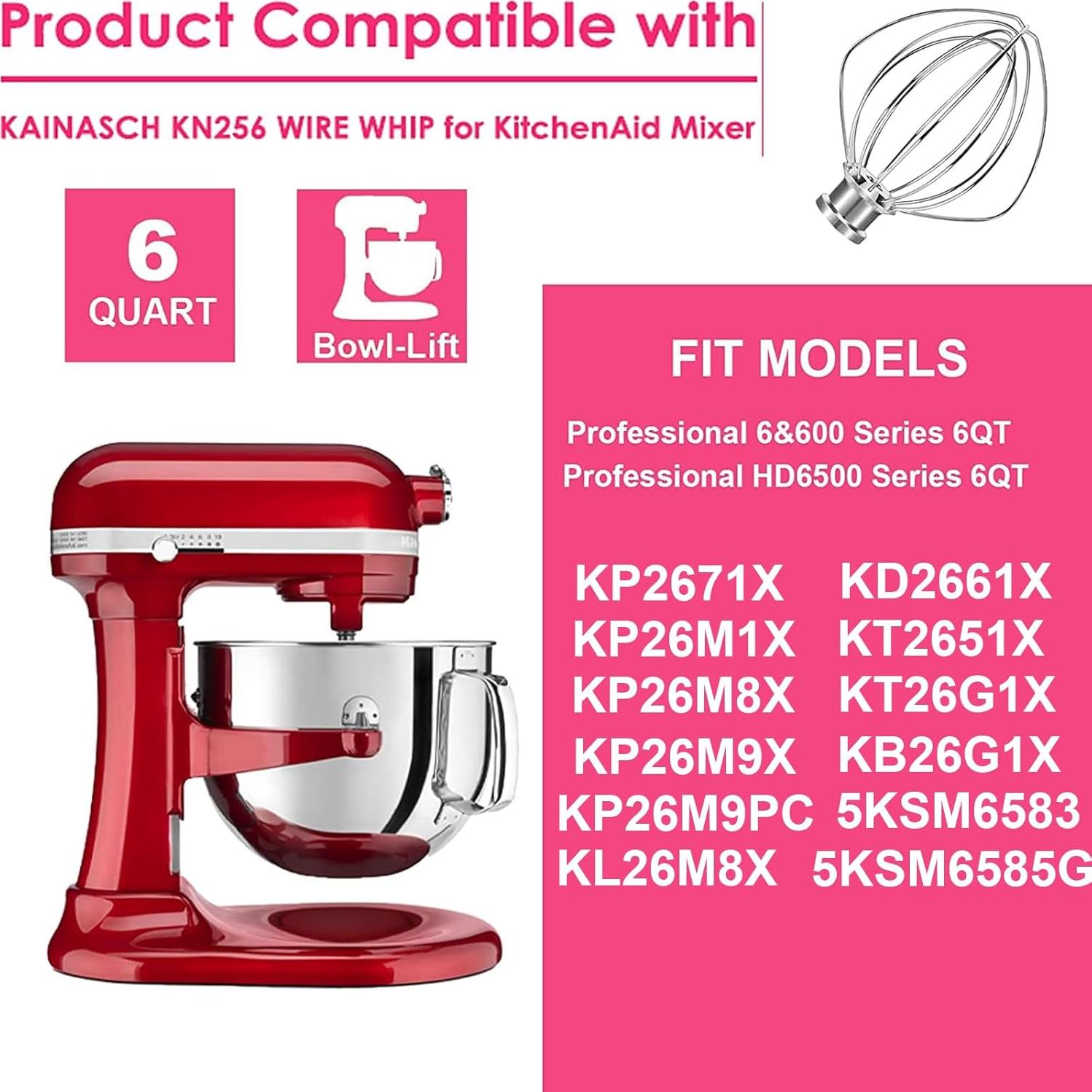 Batidor de acero inoxidable KitchenAid KN256WW 6 cuartos