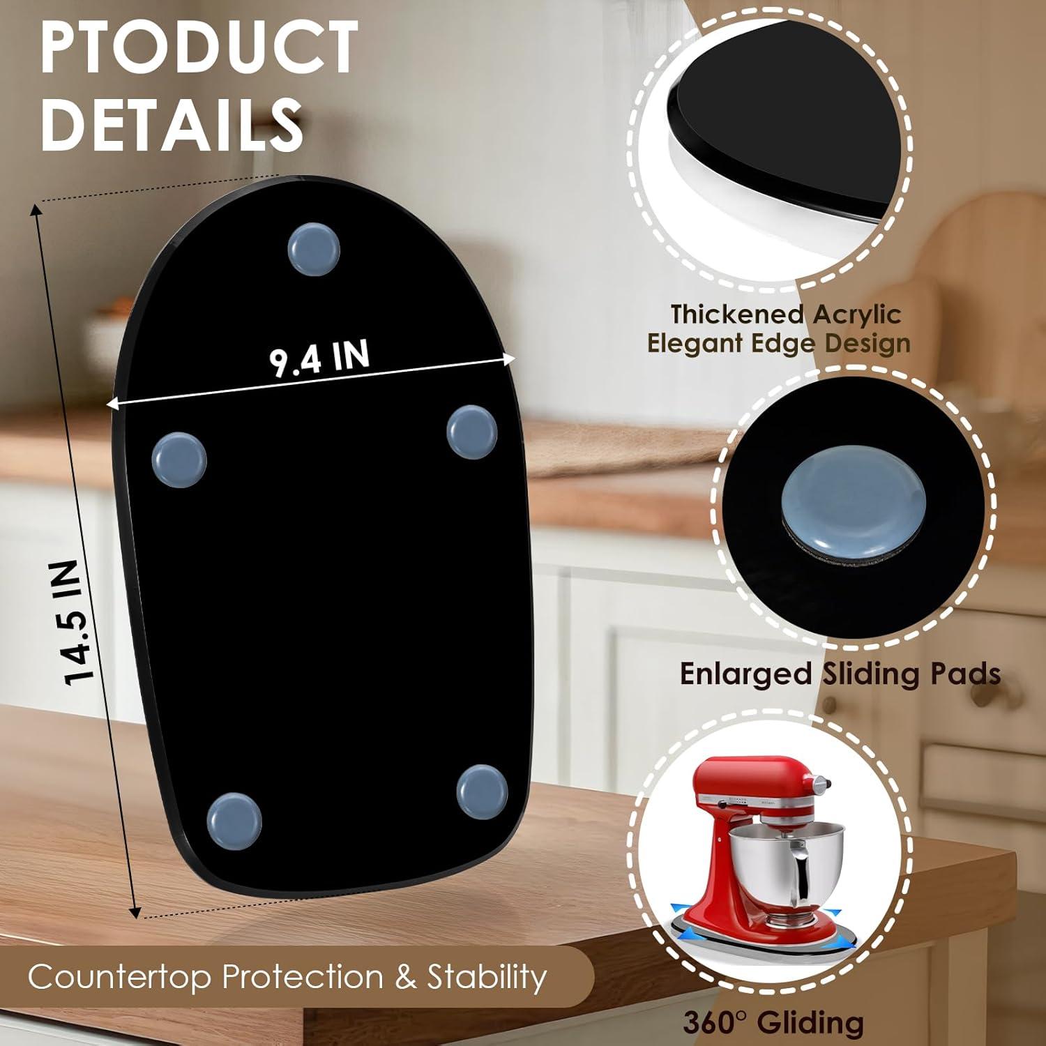 Deslizador de Mezclador de Acrílico Engrosado Negro 4.5-5Qt