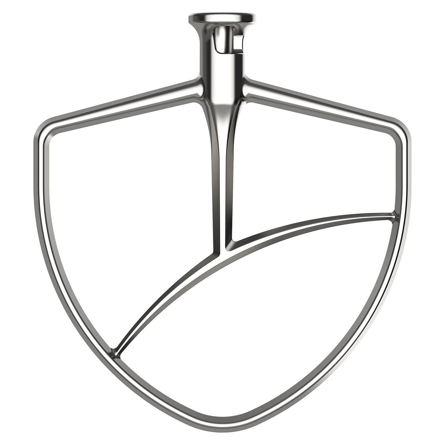 Batidor Plano de Acero Inoxidable HOZODO para KitchenAid 5-6 Qt