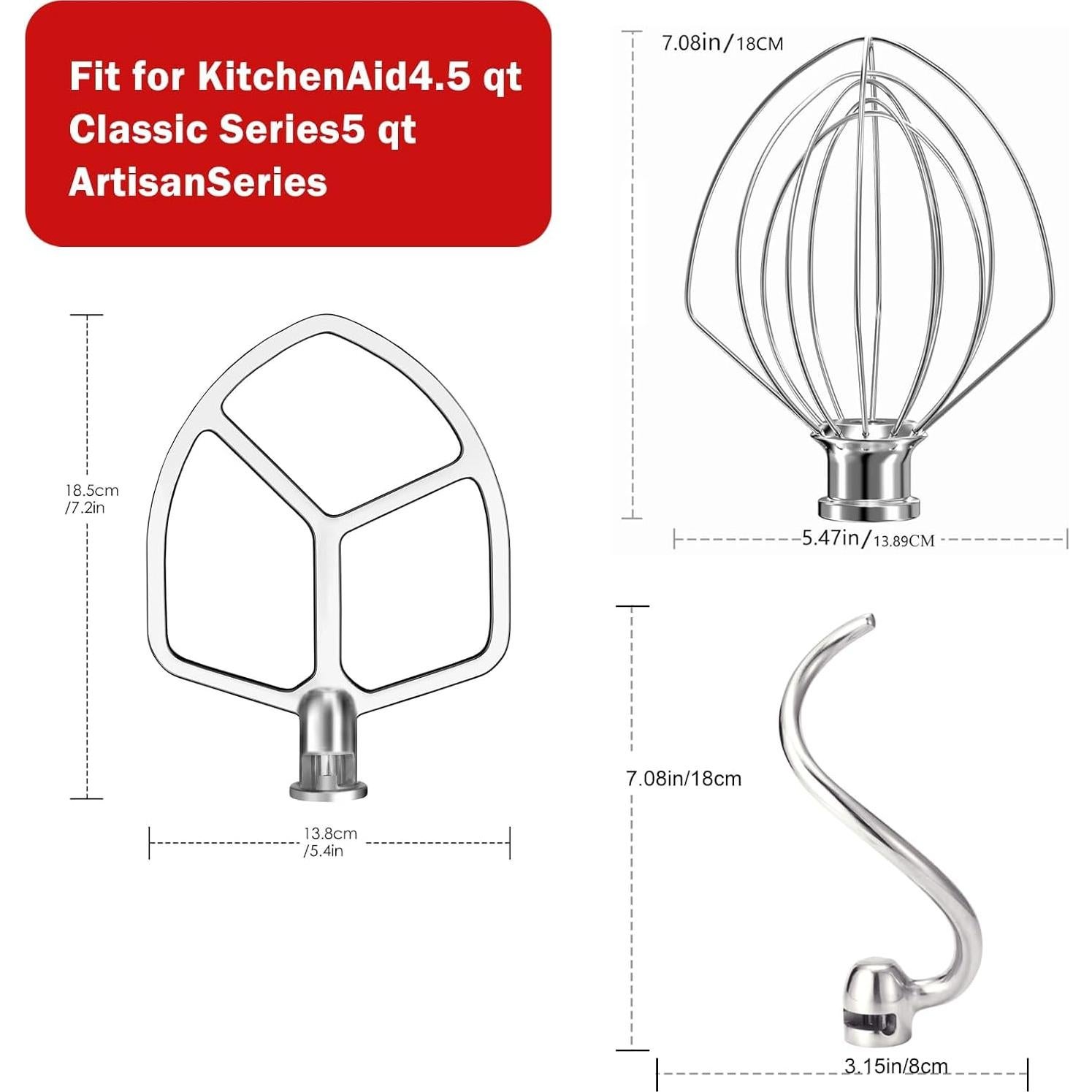 Kit de 3 Accesorios de Acero Inoxidable KitchenAid 5.5-6QT