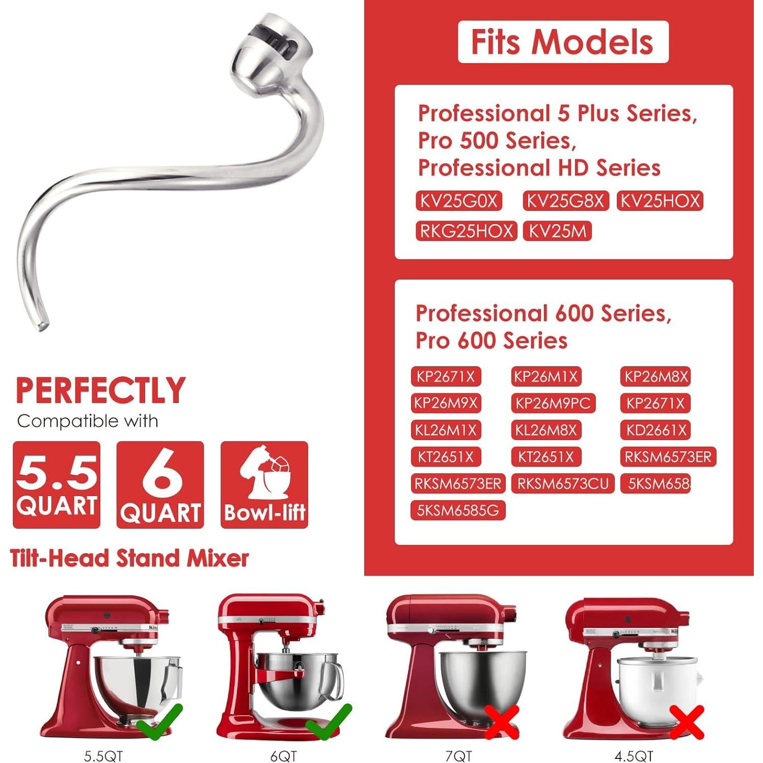 Kit de 3 Accesorios de Acero Inoxidable KitchenAid 5.5-6QT