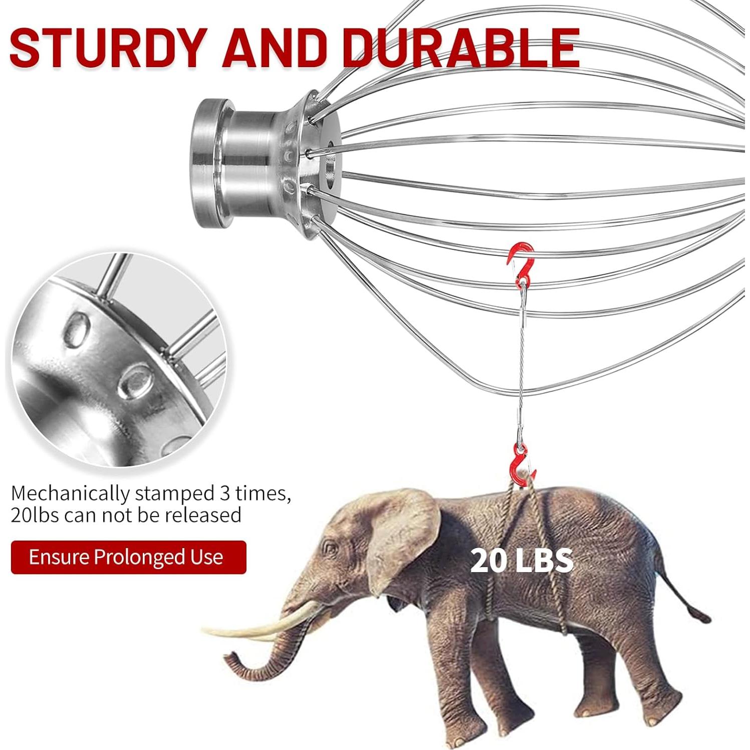 Batidor de Alambre Acero Inoxidable SnnyNyx para KitchenAid 4.5-5QT