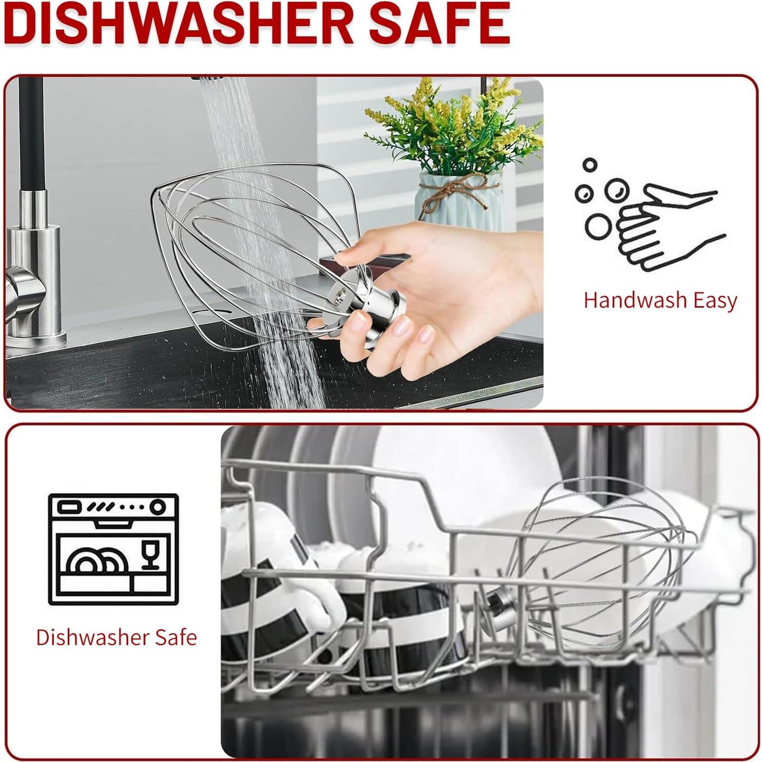 Batidor de Alambre Acero Inoxidable SnnyNyx para KitchenAid 4.5-5QT