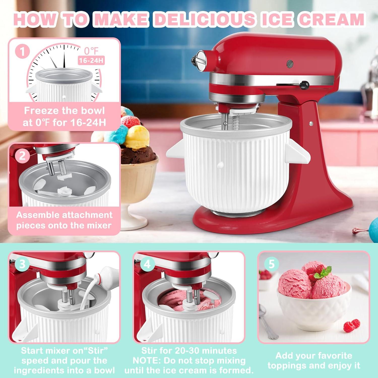 Accesorio Hacedor de Helados GLINK para Batidora KitchenAid 4.5-6Qt