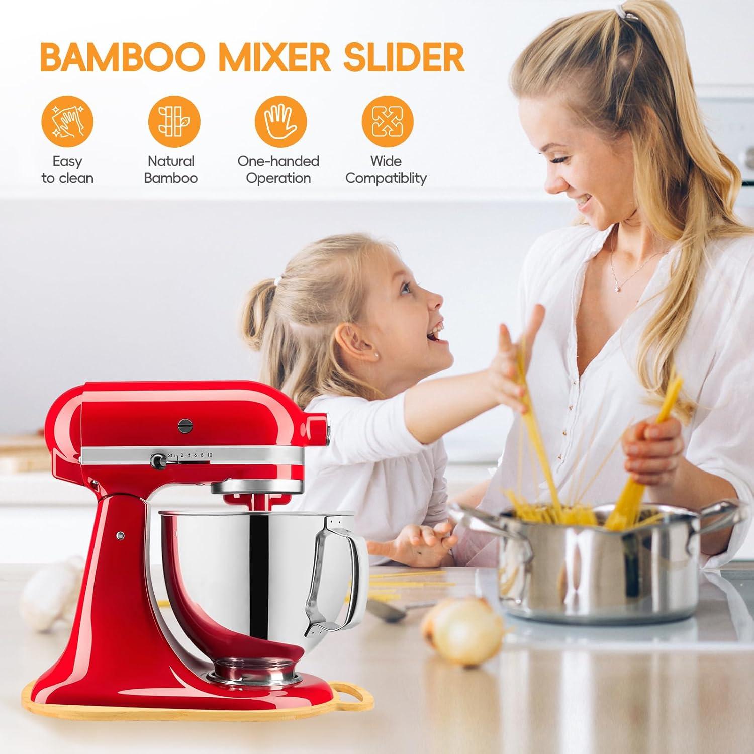 Alfombrilla Deslizante de Bambú Ottkids para Mezclador 4.5-5 Qt