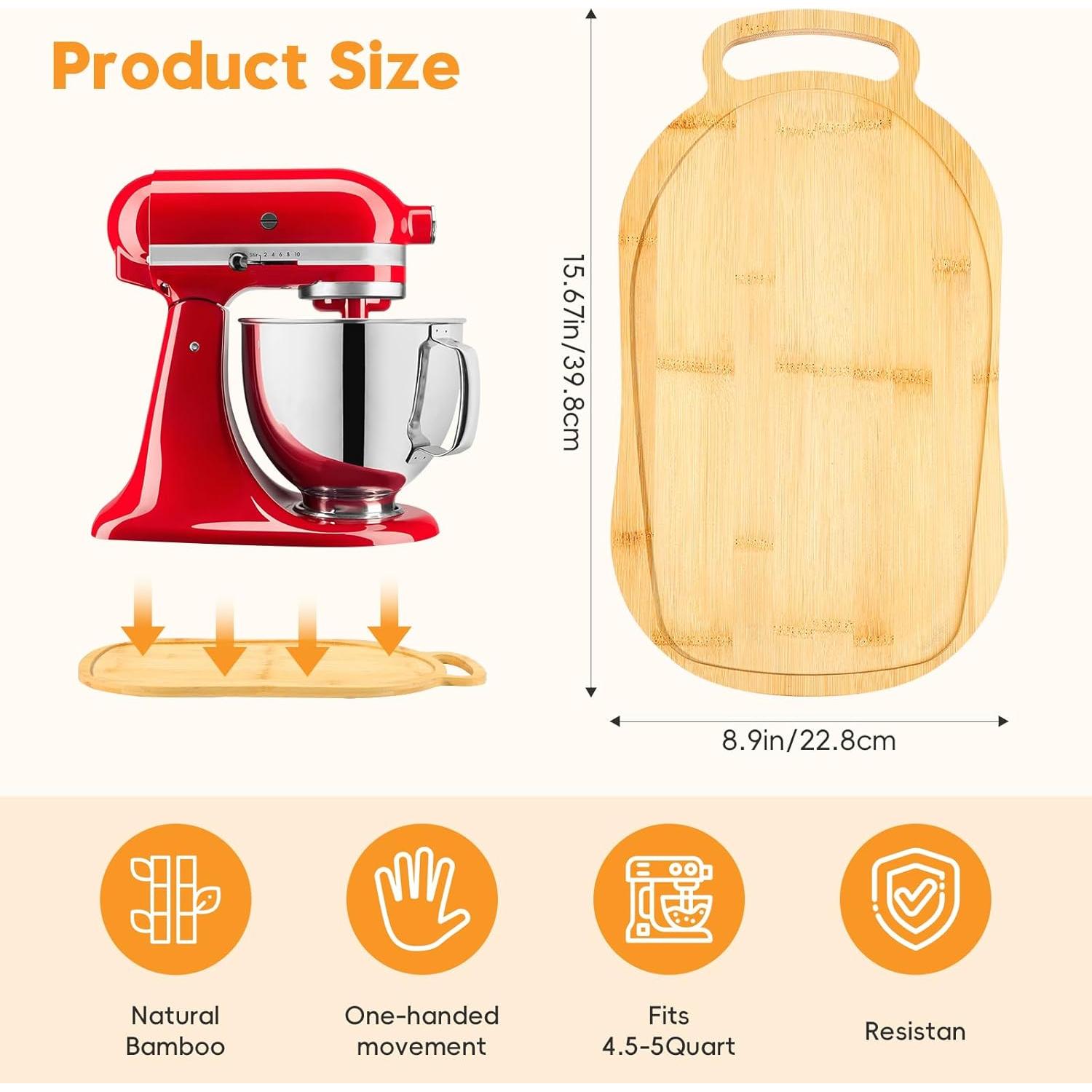 Alfombrilla Deslizante de Bambú Ottkids para Mezclador 4.5-5 Qt