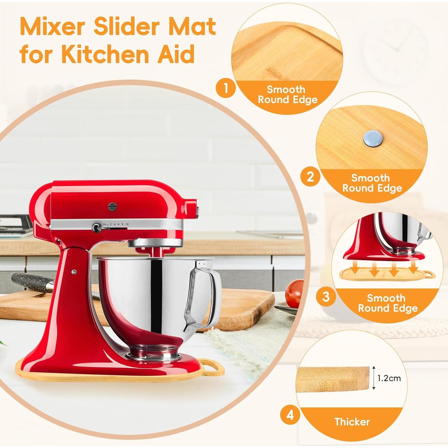 Alfombrilla Deslizante de Bambú Ottkids para Mezclador 4.5-5 Qt