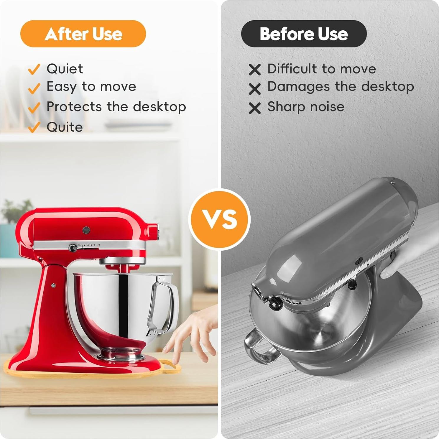 Alfombrilla Deslizante de Bambú Ottkids para Mezclador 4.5-5 Qt