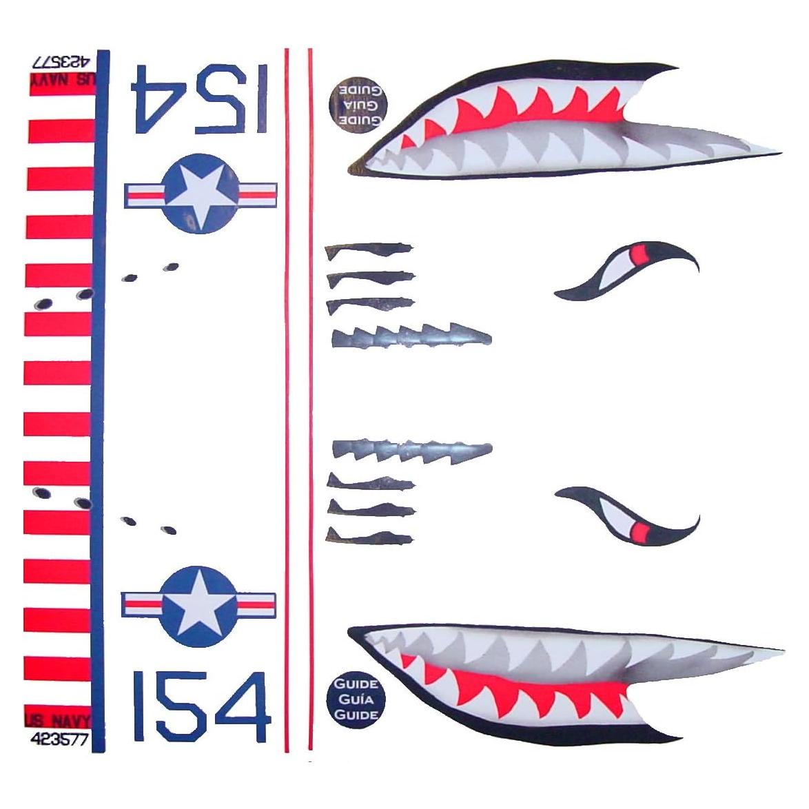 Kit Calcomanías Mezclador Avión Tiburón FlameKA 30 Piezas