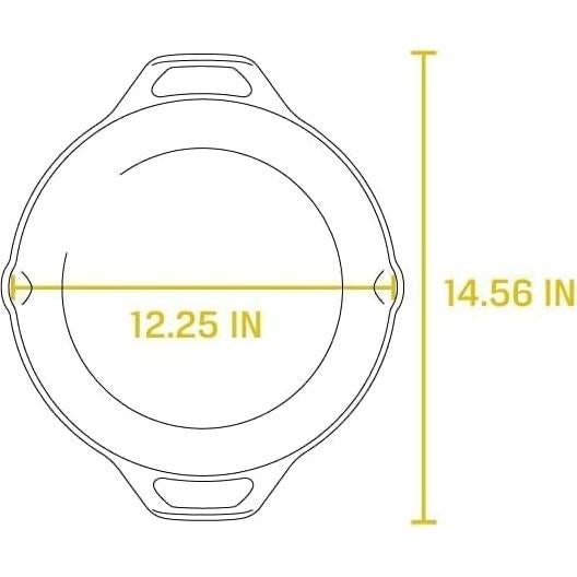 Sartén de Hierro Fundido Lodge 30.48 cm - Doble Mango - Negro