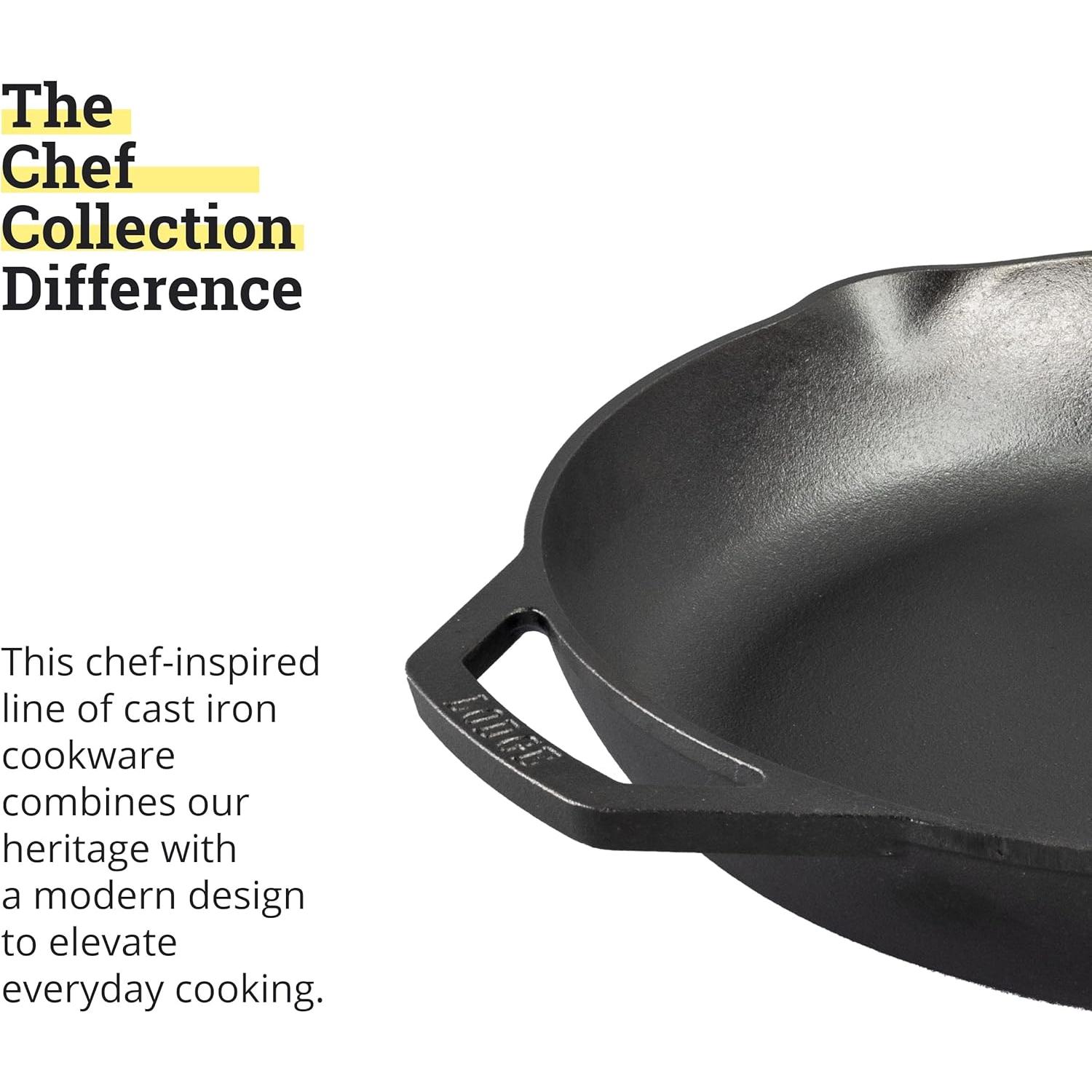 Sartén de Hierro Fundido Lodge 35.56 cm con Asas Duales