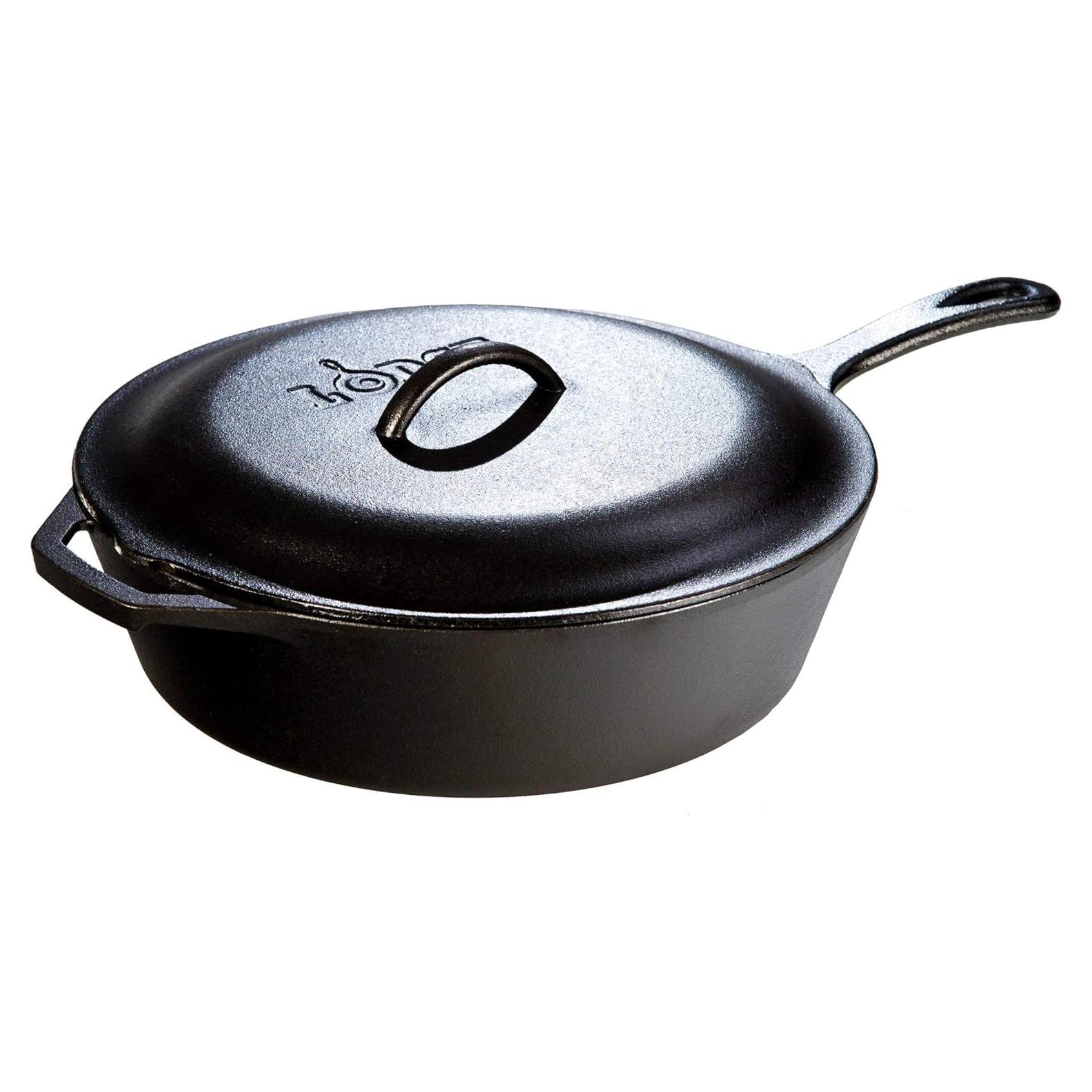 Sartén Profunda Lodge Hierro Fundido 5 Cuartos Pre-Sazonada
