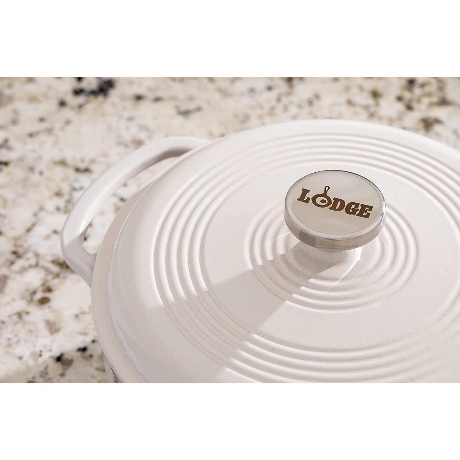Horno Holandés Lodge 7.5L Hierro Fundido Enameled Blanco