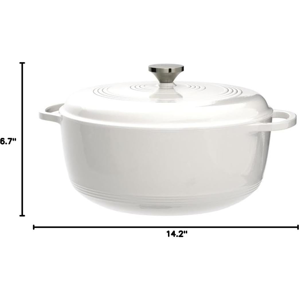 Horno Holandés Lodge 7.5L Hierro Fundido Enameled Blanco