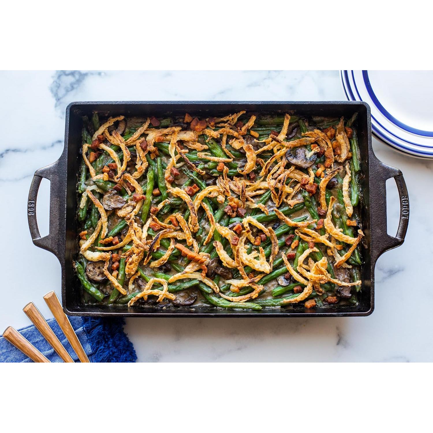 Cazuela de Hierro Fundido Lodge 23x33 cm Sazonada Negra