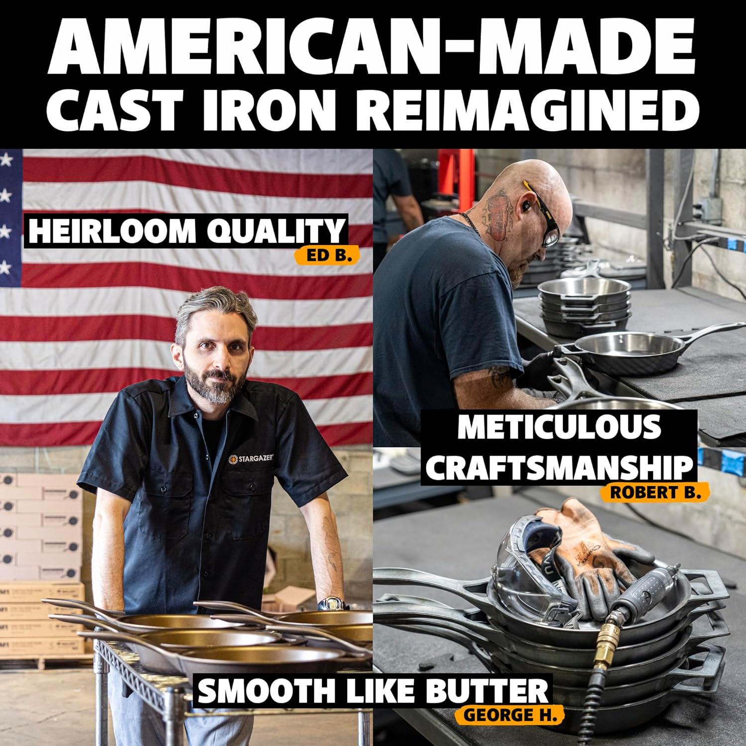 Sartén de Hierro Fundido Stargazer 26.7 cm - Hecho en EE. UU.