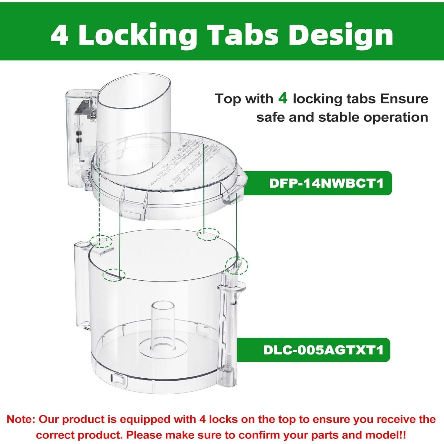Tapa de Tazón de Repuesto Wosijm DFP-14NWBCT1 4 Lengüetas