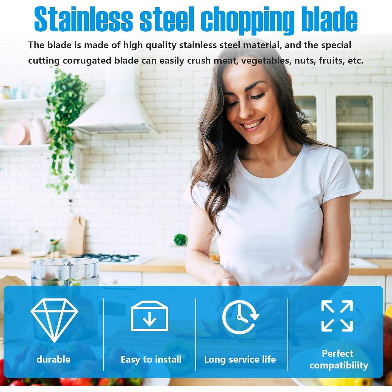 Cuchilla de Acero Inoxidable DLC-001TXB para Procesador Cuisinart 14 Tazas