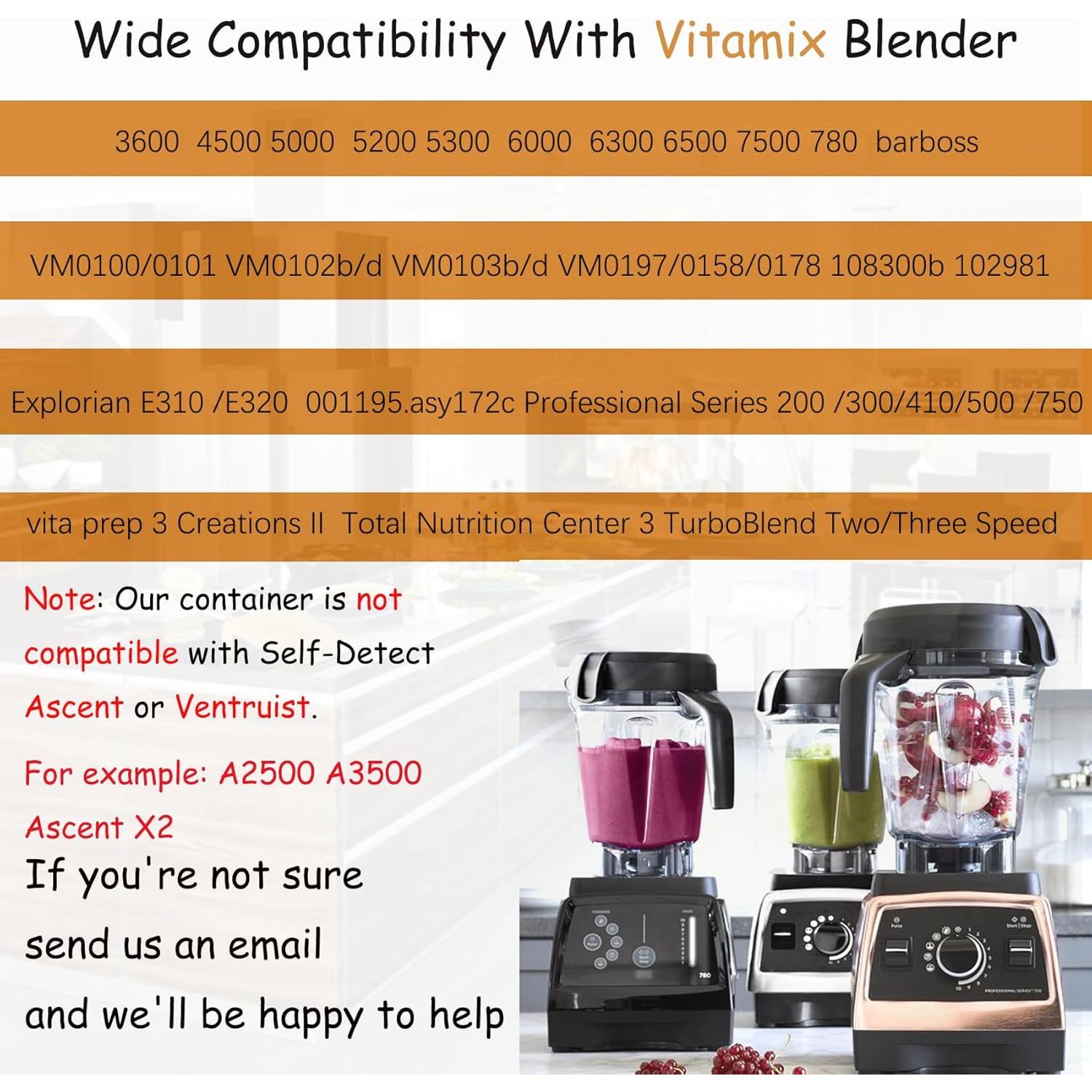 Jarra de licuadora 1.81L Fxsmgdy perfil bajo compatible Vitamix