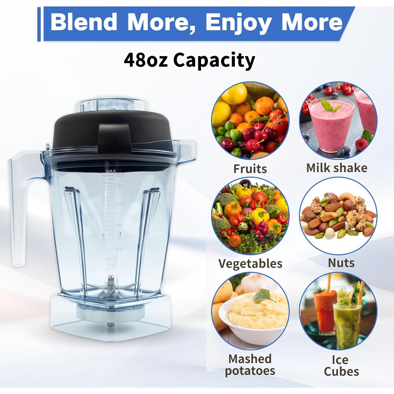 Jarra de Mezcla 1.4L Zemuquan para Vitamix 5000 5200 6300