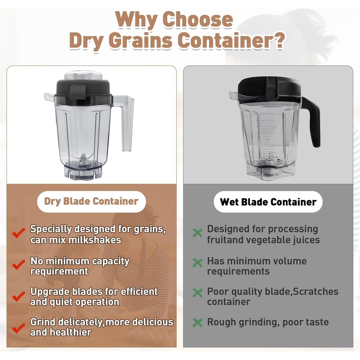 Contenedor de Granos Secos 32 oz Vitamix Compatible BPA Free