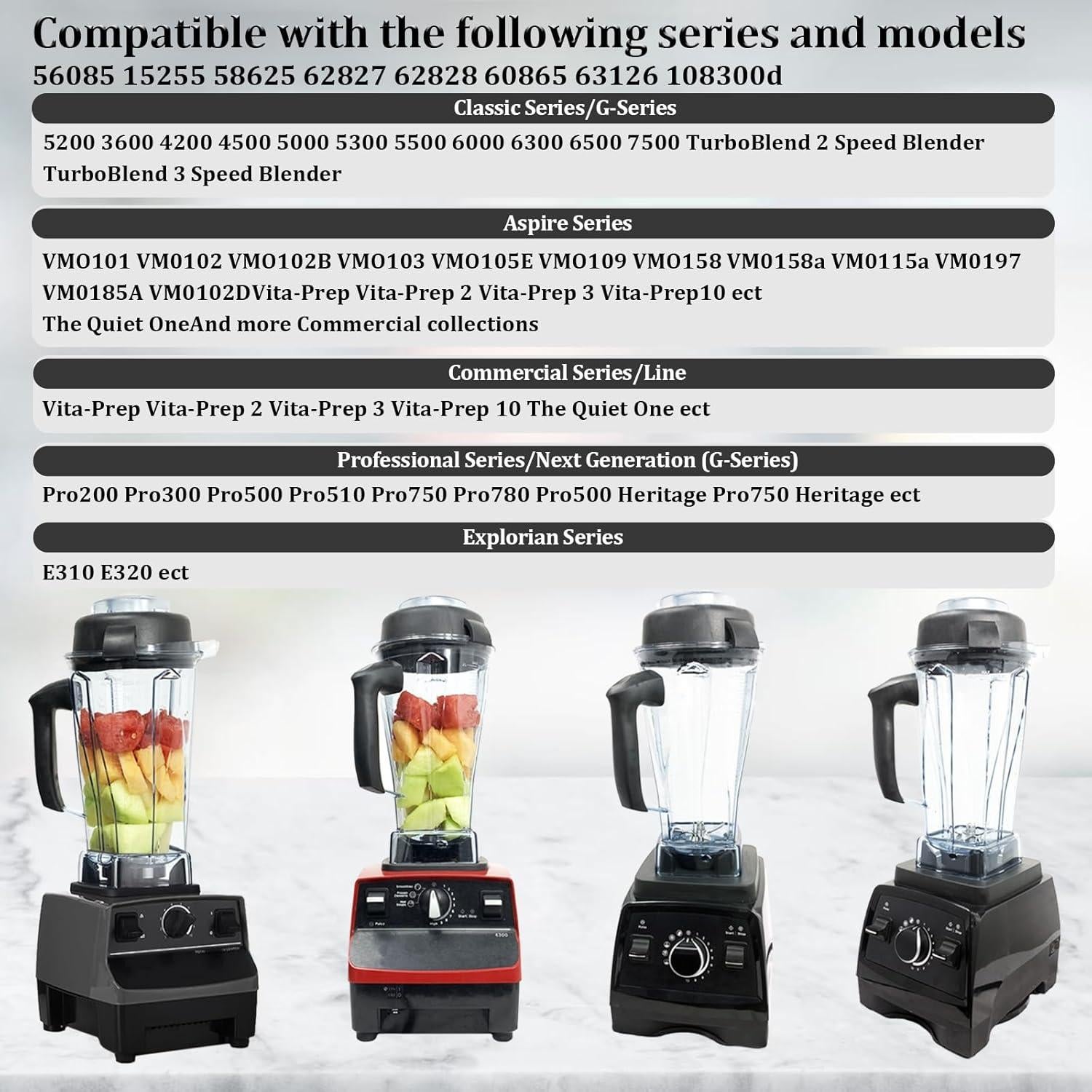 Jarra de Reemplazo Vitamix 64oz Senlee - Compatible 5200 5000