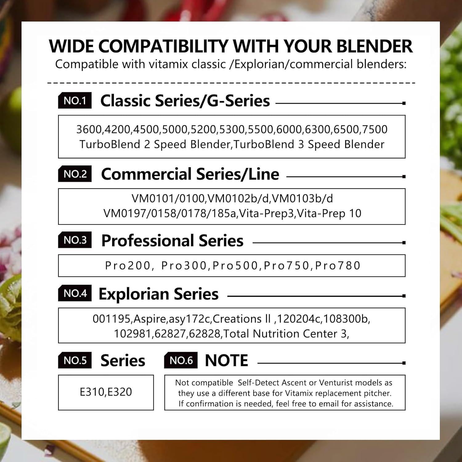 Jarra de Licuadora Vitamix 64oz Brvtek para 5200 y más