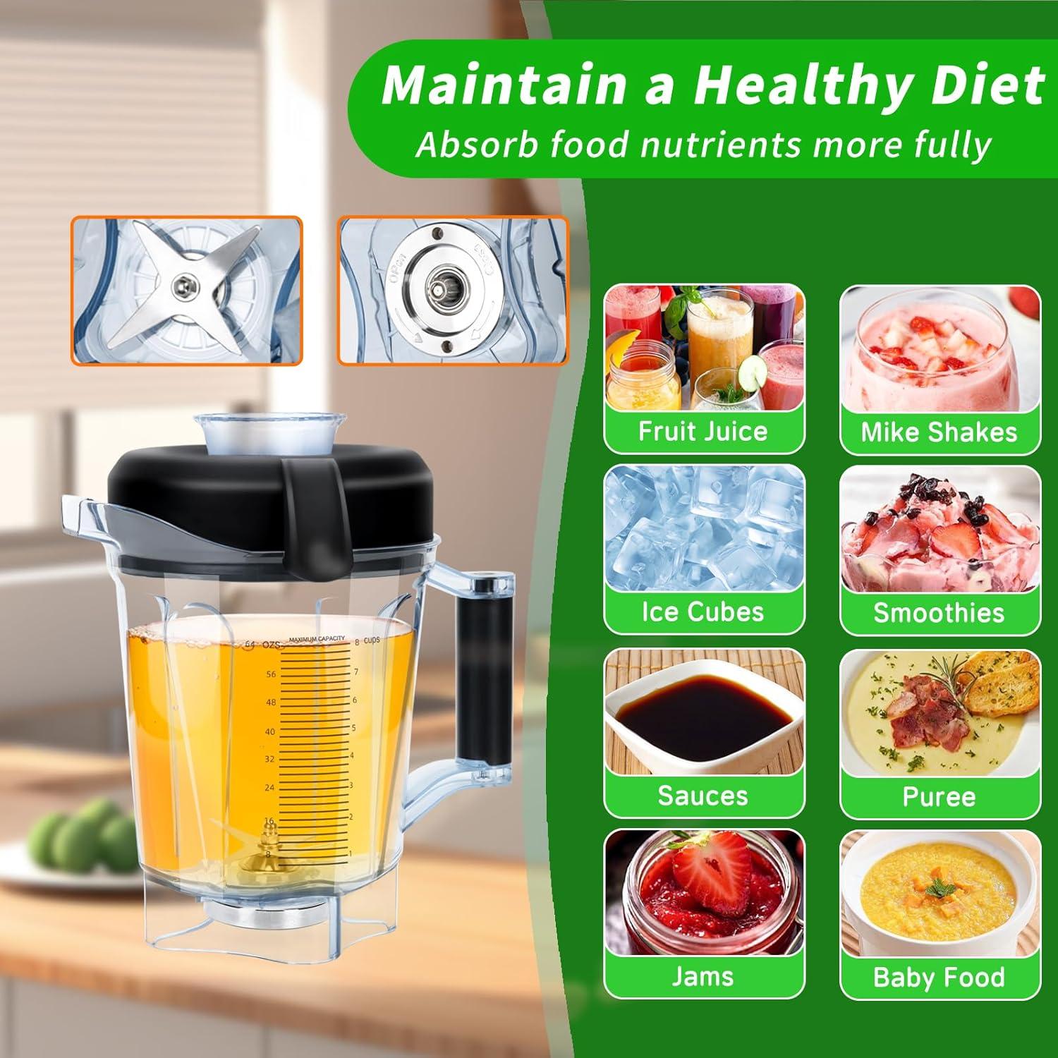 Contenedor de Reemplazo 64oz LEEPENK para Vitamix 7500 y Más