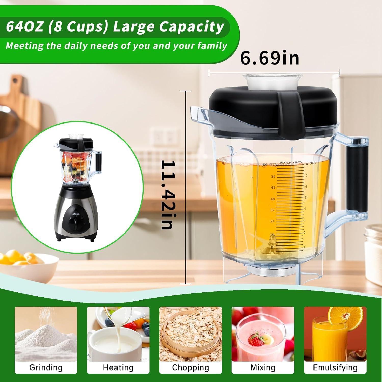 Contenedor de Reemplazo 64oz LEEPENK para Vitamix 7500 y Más
