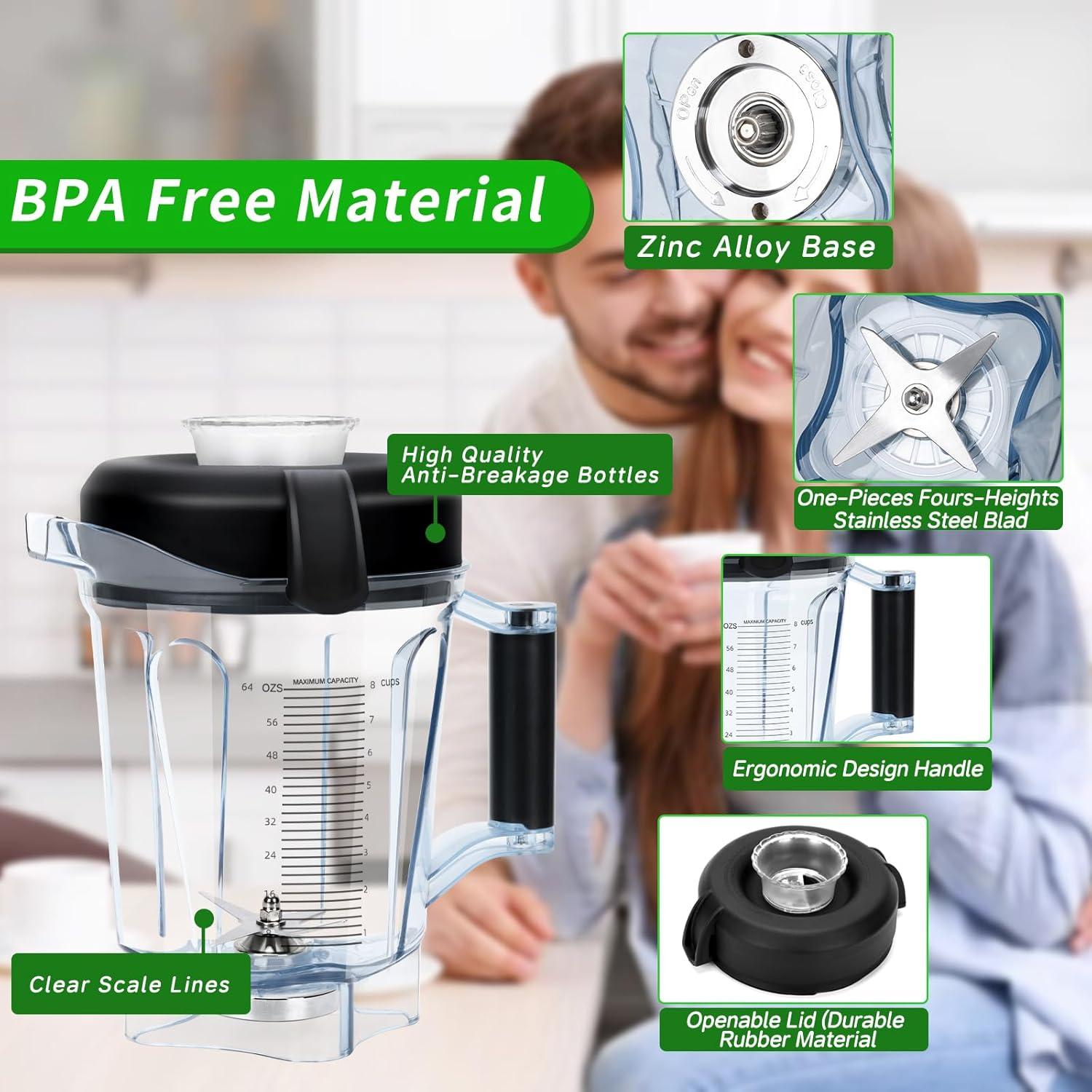 Contenedor de Reemplazo 64oz LEEPENK para Vitamix 7500 y Más