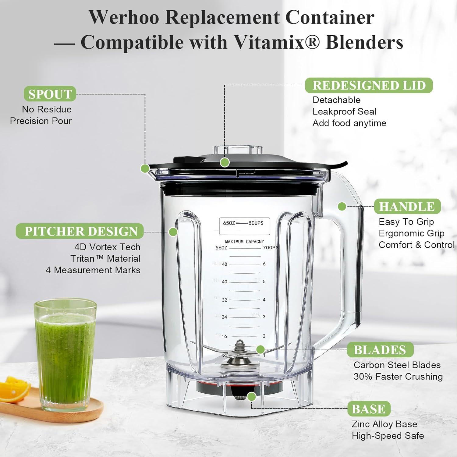 Jarra y Pisón para Licuadora Vitamix Werhoo 8 Tazas