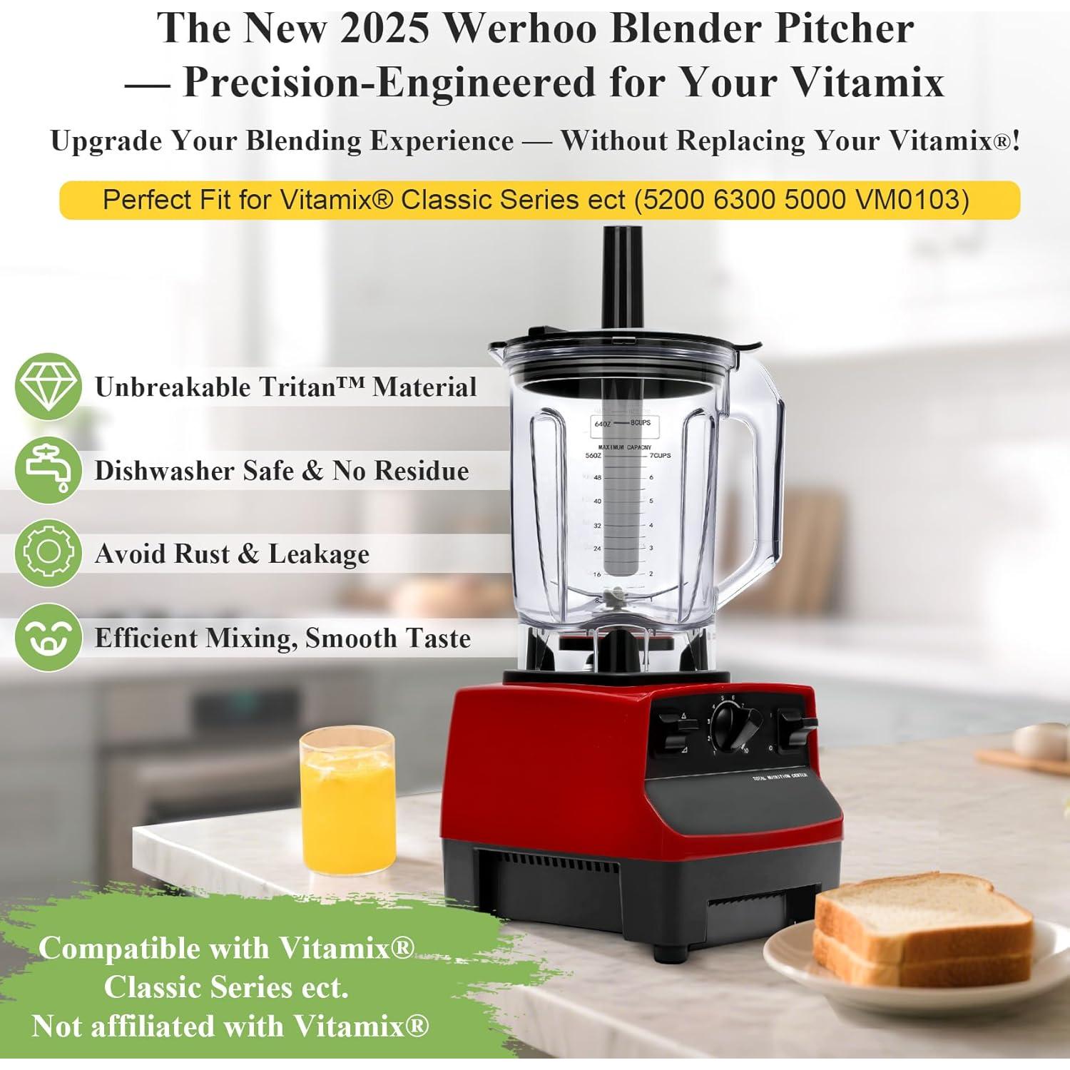 Jarra y Pisón para Licuadora Vitamix Werhoo 8 Tazas