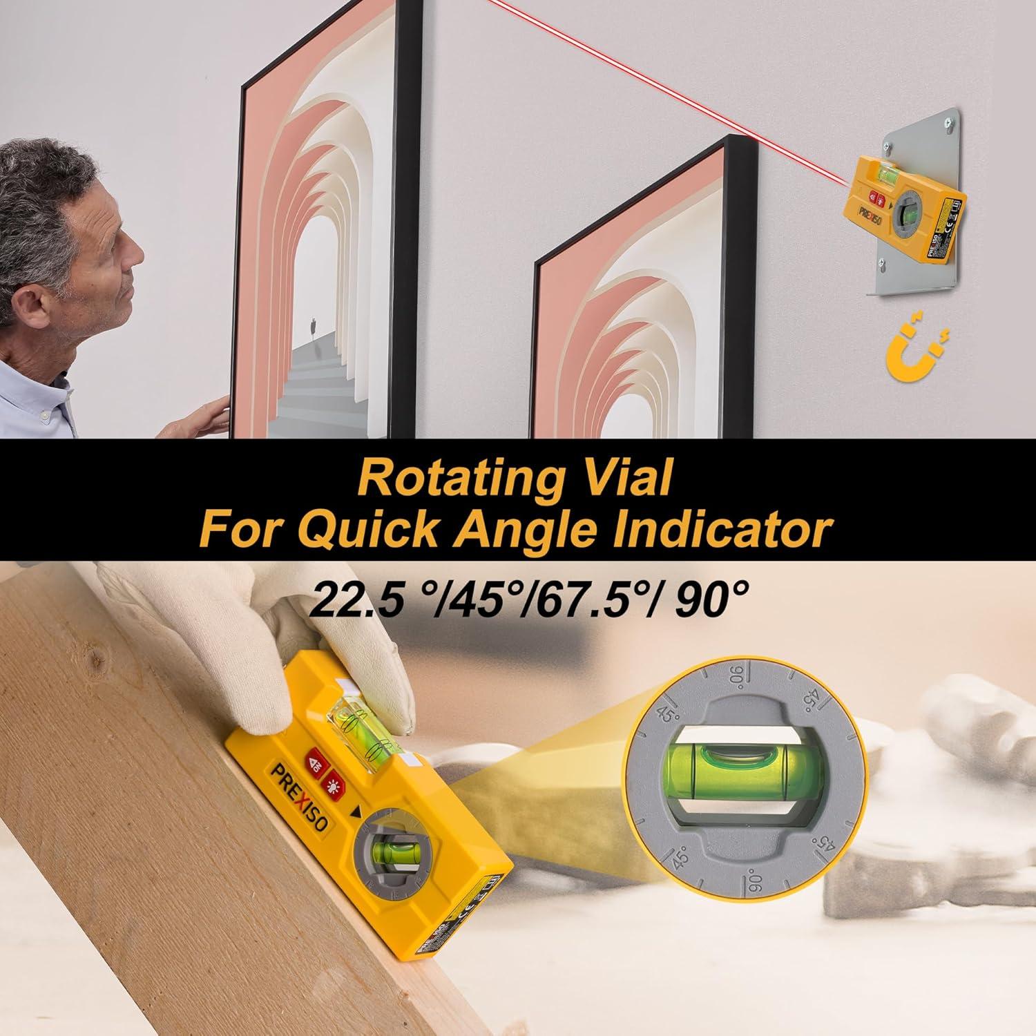 Nivel Láser PREXISO P1P3M 2-en-1 con Luz LED y 30 pies