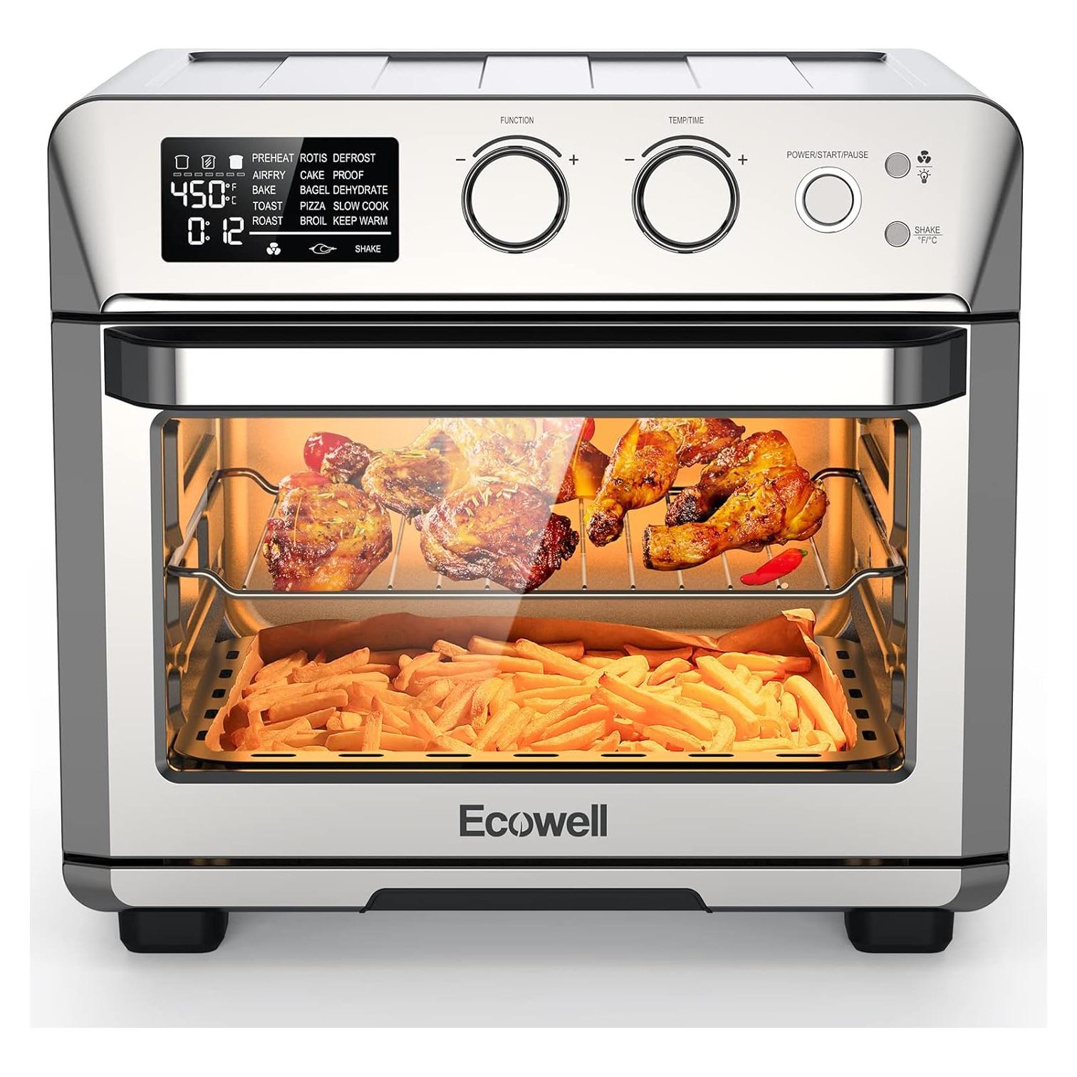 Freidora de Aire ECOWELL 26.4QT 15 en 1 Acero Inoxidable