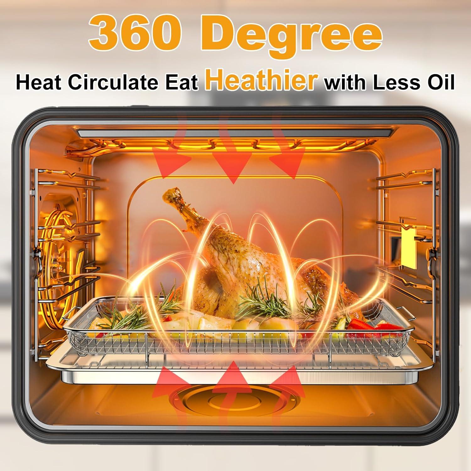 Juego de 2 Cestas de Freidora de Aire DONGULI 40x30cm Acero Inoxidable