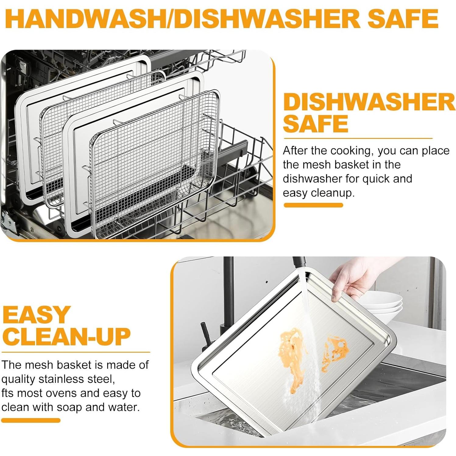 Juego de 2 Cestas de Freidora de Aire DONGULI 40x30cm Acero Inoxidable