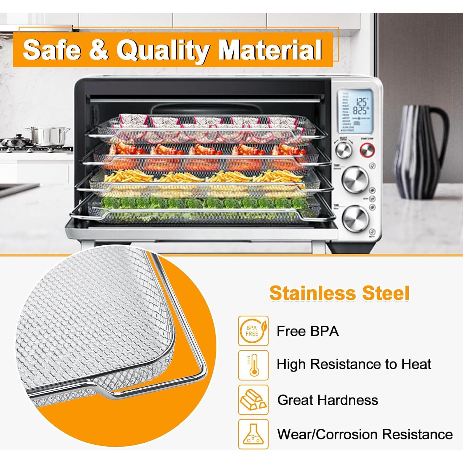 Cesta de Reemplazo para Freidora de Aire Breville BOV900/BOV950, Acero Inoxidable, 2 Pcs