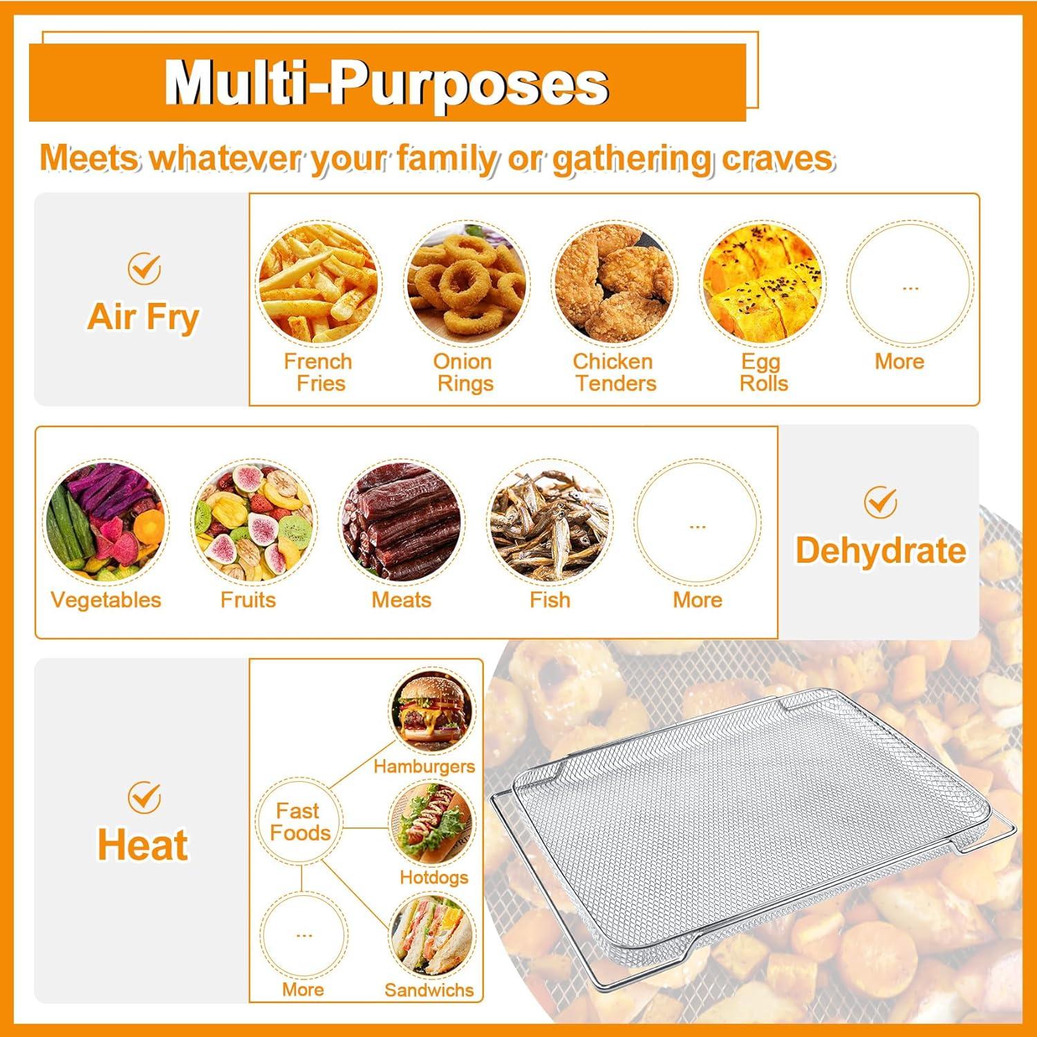 Cesta de Reemplazo para Freidora de Aire Breville BOV900/BOV950, Acero Inoxidable, 2 Pcs