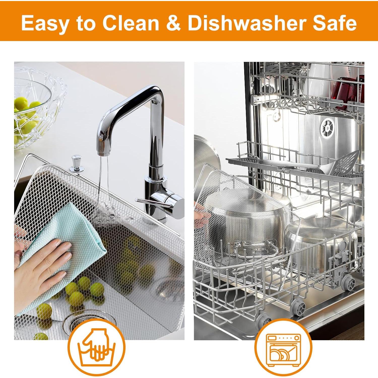 3 Canastas de Freidora de Aire Sopoloray 42 cm x 30 cm Acero Inoxidable