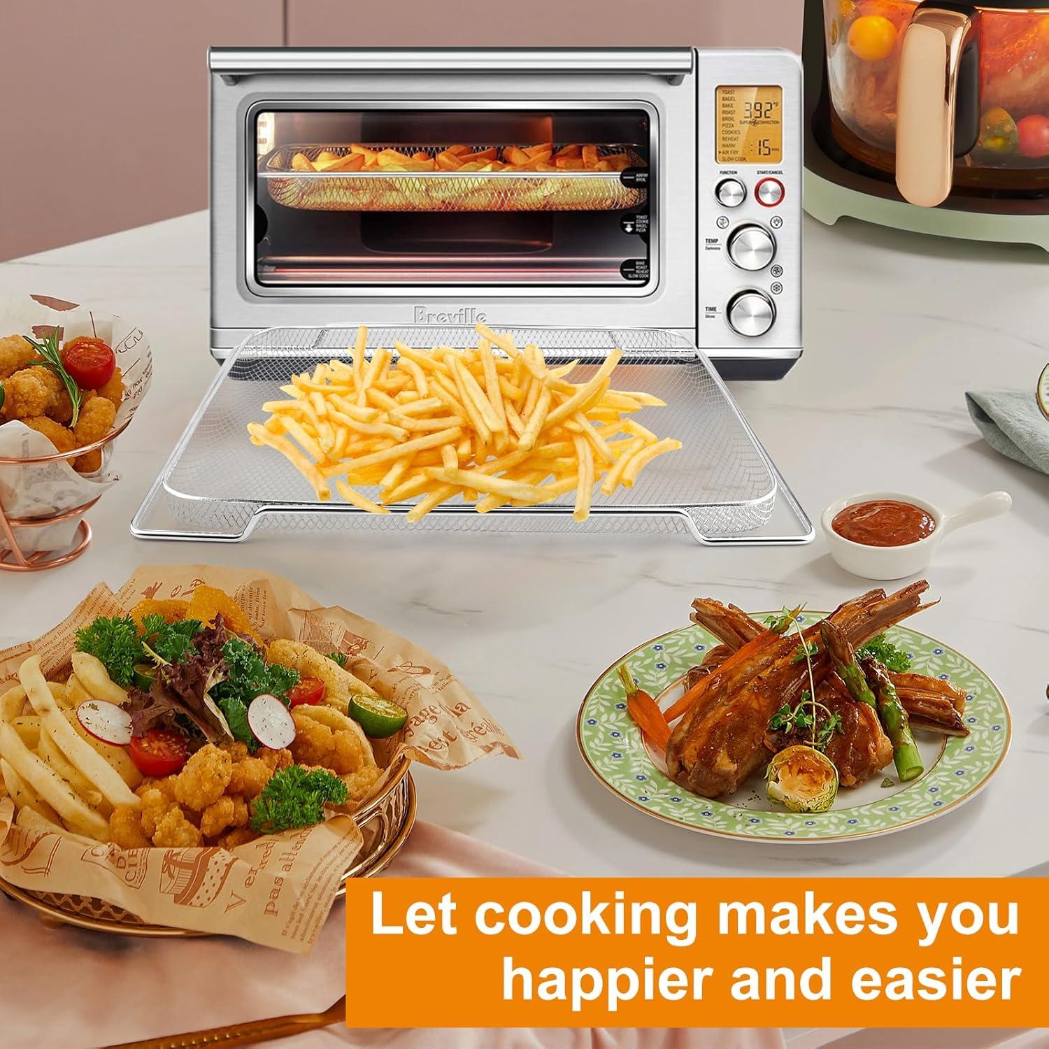 3 Canastas de Freidora de Aire Sopoloray 42 cm x 30 cm Acero Inoxidable