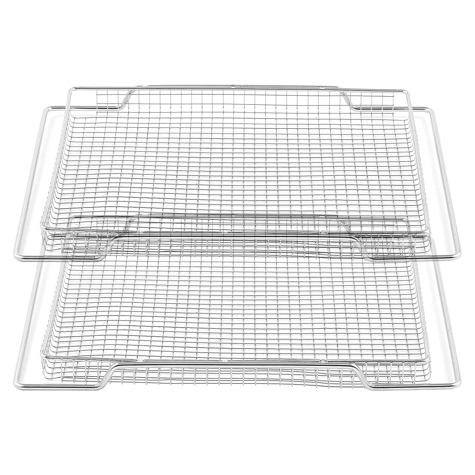 Cesta de Freidora de Aire Allstare 2 Pcs Acero Inoxidable 42x29.7 cm