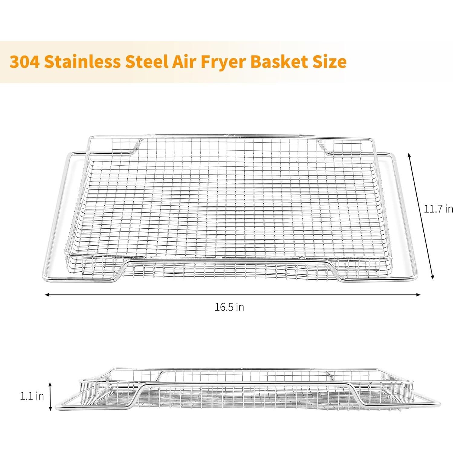 Cesta de Freidora de Aire Allstare 2 Pcs Acero Inoxidable 42x29.7 cm
