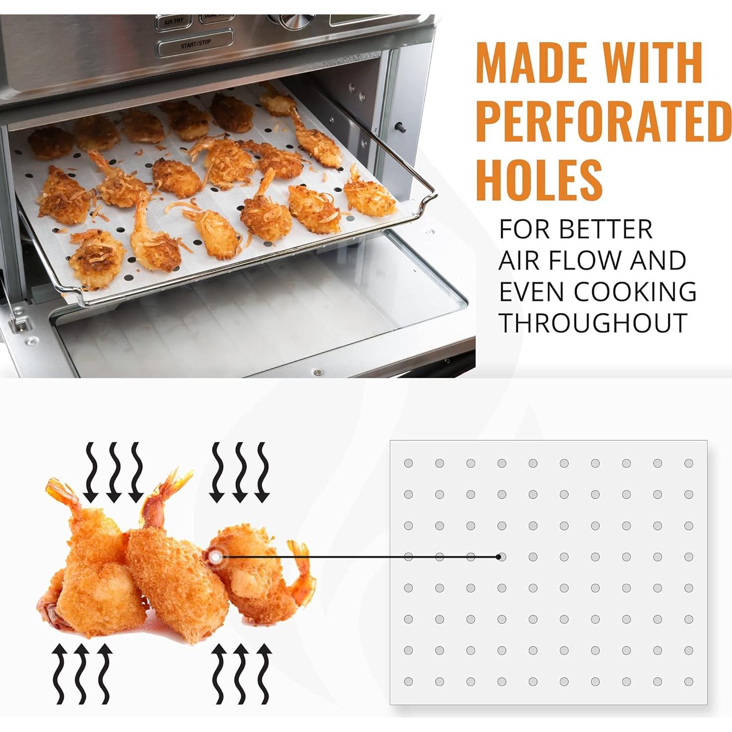 Hojas de Papel Pergamino Perforadas INFRAOVENS 25.4x30.5cm 100 Unidades