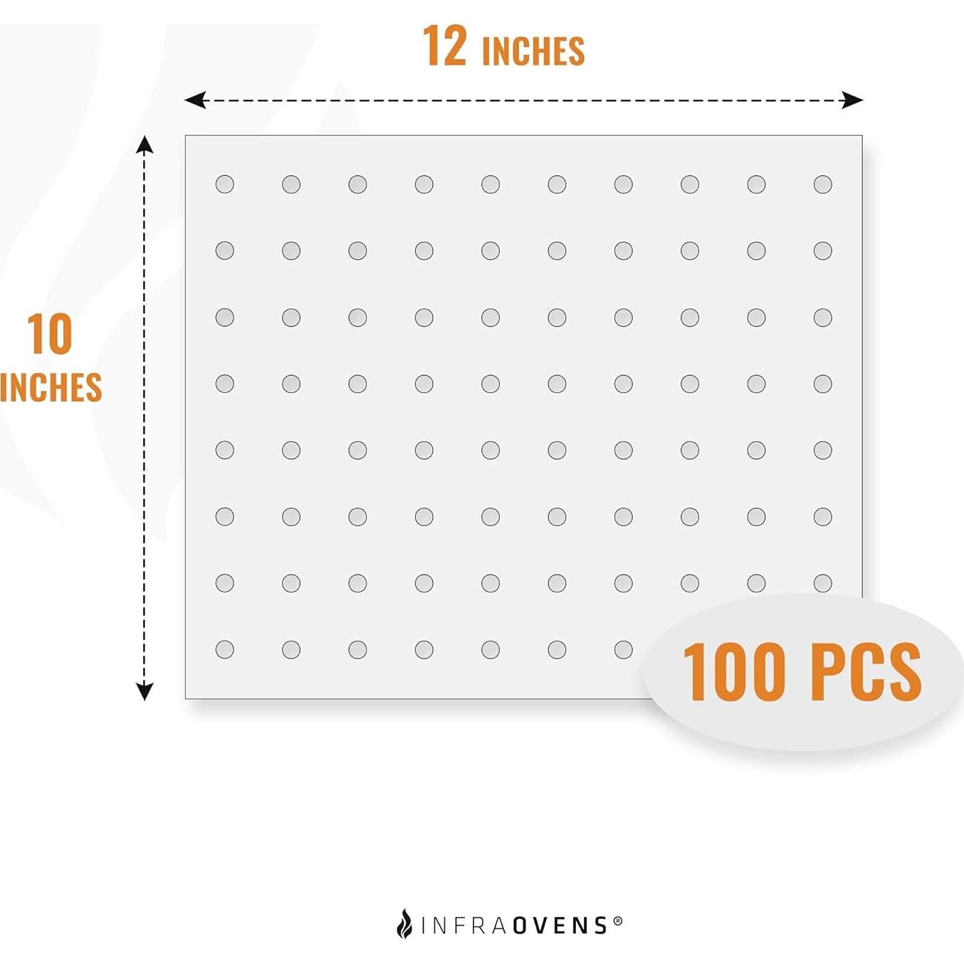 Hojas de Papel Pergamino Perforadas INFRAOVENS 25.4x30.5cm 100 Unidades