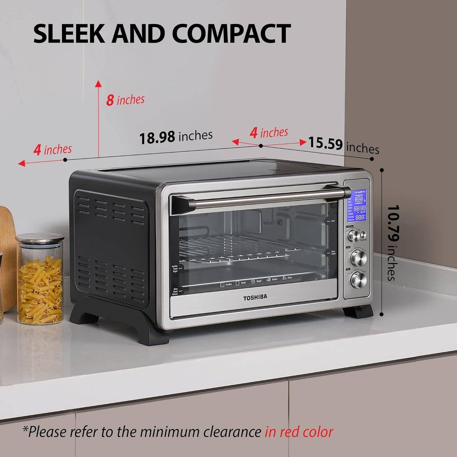 Horno Tostador de Convección TOSHIBA AC25CEW-SS 25L 10 en 1