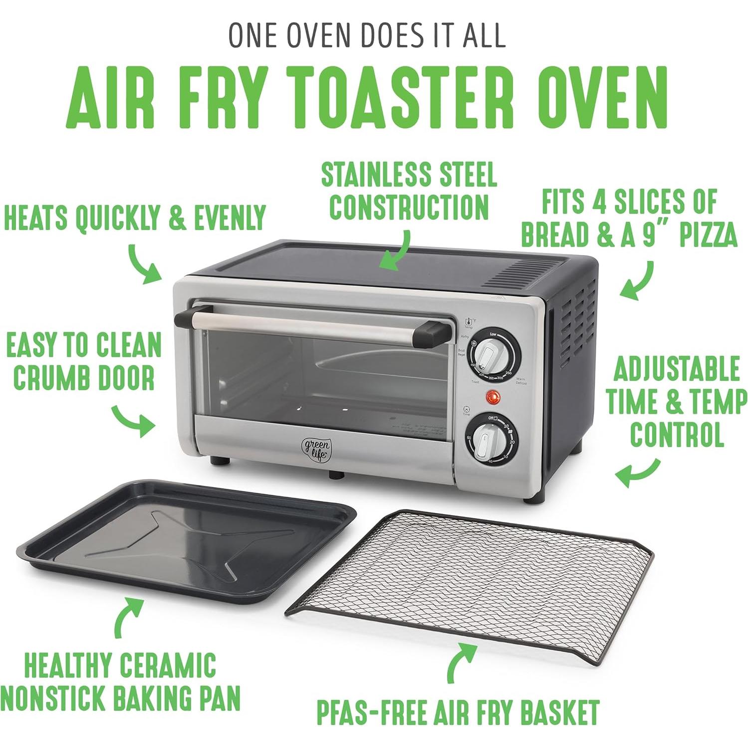 Horno Tostador GreenLife 4 Rebanadas Aire Caliente 4.16 kg