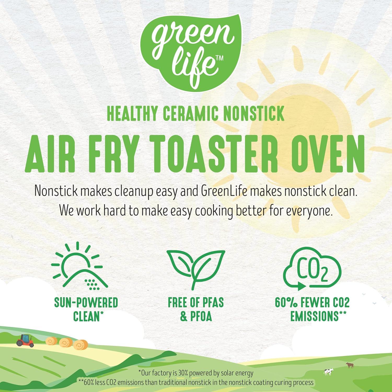 Horno Tostador GreenLife 4 Rebanadas Aire Caliente 4.16 kg